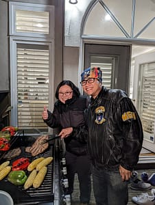 "HKUST alumni enjoying a Canadian-style BBQ at Prof. Lee's house event. Christina and Alan
